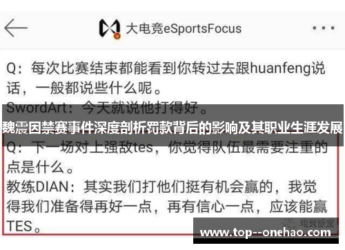 魏震因禁赛事件深度剖析罚款背后的影响及其职业生涯发展 魏震因禁赛事件深度剖析罚款背后的影响及其职业生涯发展